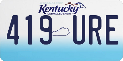 KY license plate 419URE