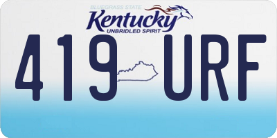KY license plate 419URF