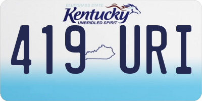 KY license plate 419URI