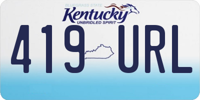 KY license plate 419URL