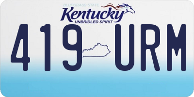 KY license plate 419URM