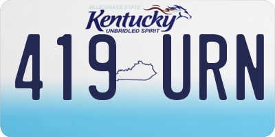 KY license plate 419URN