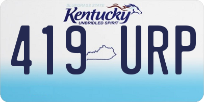 KY license plate 419URP