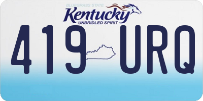 KY license plate 419URQ