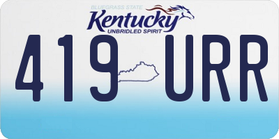 KY license plate 419URR