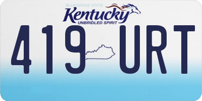 KY license plate 419URT