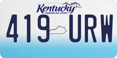 KY license plate 419URW