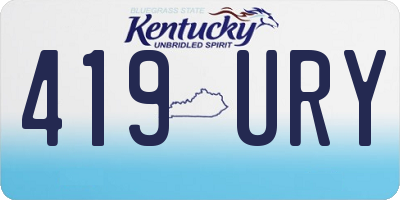 KY license plate 419URY