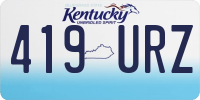 KY license plate 419URZ