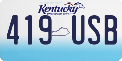 KY license plate 419USB