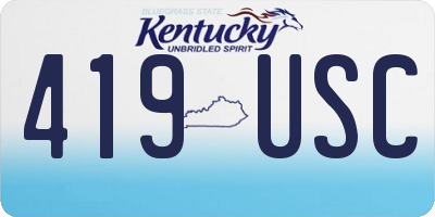 KY license plate 419USC