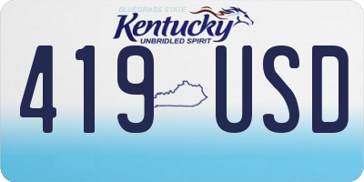 KY license plate 419USD