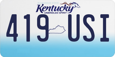 KY license plate 419USI