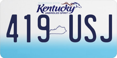 KY license plate 419USJ