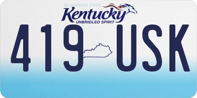 KY license plate 419USK