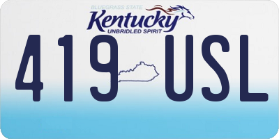 KY license plate 419USL
