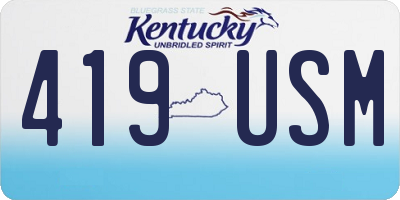 KY license plate 419USM
