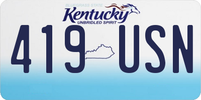 KY license plate 419USN
