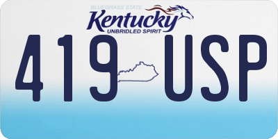 KY license plate 419USP
