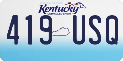 KY license plate 419USQ