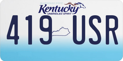 KY license plate 419USR