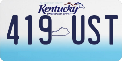 KY license plate 419UST