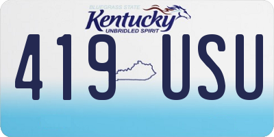KY license plate 419USU