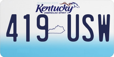 KY license plate 419USW