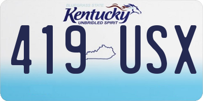 KY license plate 419USX