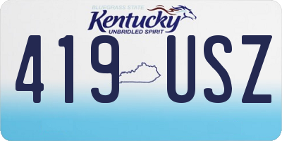 KY license plate 419USZ