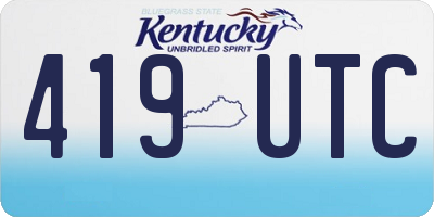 KY license plate 419UTC