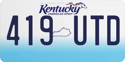 KY license plate 419UTD