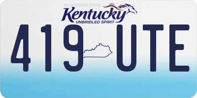 KY license plate 419UTE