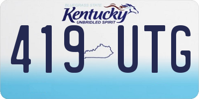 KY license plate 419UTG