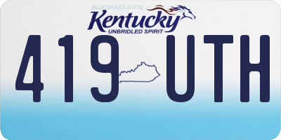 KY license plate 419UTH