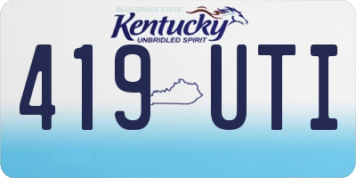 KY license plate 419UTI