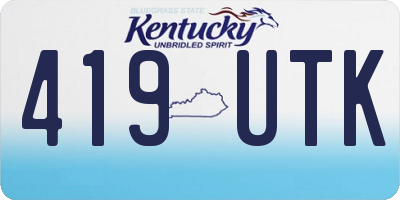 KY license plate 419UTK