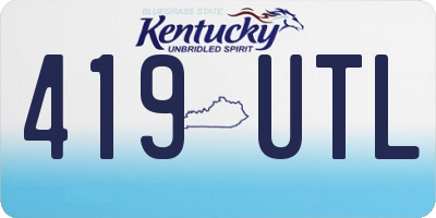 KY license plate 419UTL
