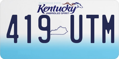 KY license plate 419UTM