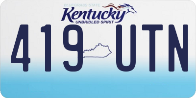 KY license plate 419UTN