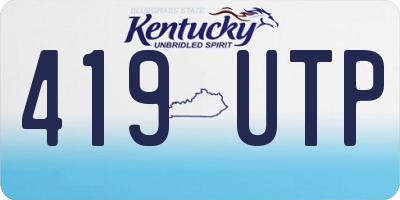 KY license plate 419UTP