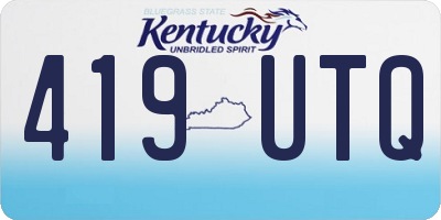 KY license plate 419UTQ