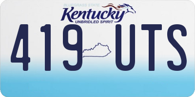 KY license plate 419UTS