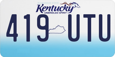 KY license plate 419UTU