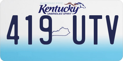 KY license plate 419UTV