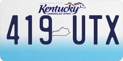 KY license plate 419UTX