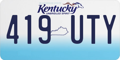 KY license plate 419UTY