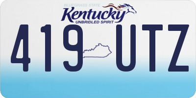 KY license plate 419UTZ