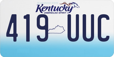 KY license plate 419UUC