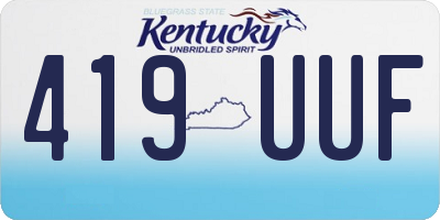 KY license plate 419UUF